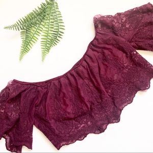 Tobi Lace Off the Shoulder Blouse